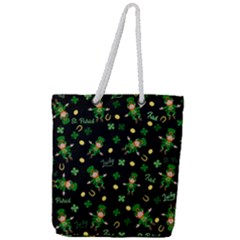St Patricks Day Pattern Full Print Rope Handle Tote (large) by Valentinaart