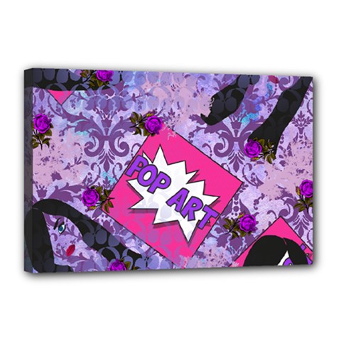Purlpe Retro Pop Canvas 18  X 12  by snowwhitegirl