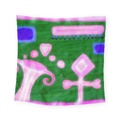 Hearts For The Pink Cross Square Tapestry (small) by snowwhitegirl