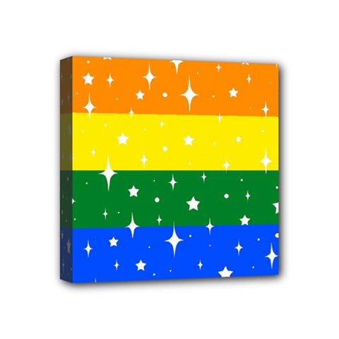 Sparkly Rainbow Flag Mini Canvas 4  X 4  by Valentinaart