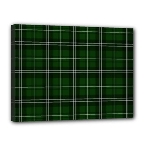 Green Plaid Pattern Canvas 16  X 12  by Valentinaart