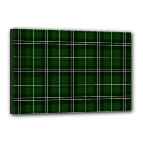 Green Plaid Pattern Canvas 18  X 12  by Valentinaart