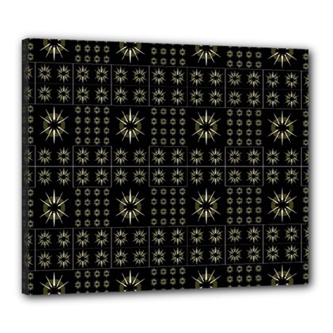 Dark Ethnic Stars Motif Pattern Canvas 24  X 20  by dflcprints