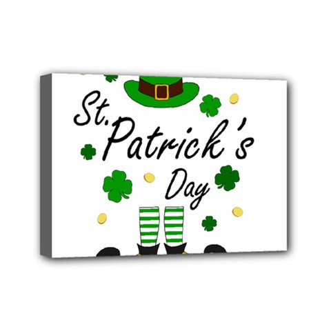 St Patricks Leprechaun Mini Canvas 7  X 5  by Valentinaart
