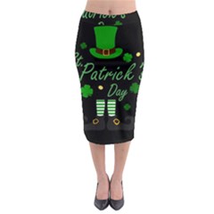 St Patricks Leprechaun Midi Pencil Skirt by Valentinaart