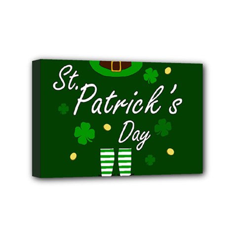 St Patricks Leprechaun Mini Canvas 6  X 4  by Valentinaart