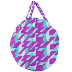 Fabric Textile Texture Purple Aqua Giant Round Zipper Tote by Nexatart