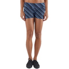 Diagonal Stripes Pinstripes Yoga Shorts by Nexatart