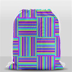 Geometric Textile Texture Surface Drawstring Bag (small) by Nexatart