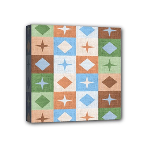 Fabric Textile Textures Cubes Mini Canvas 4  X 4  by Nexatart