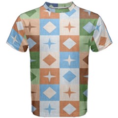 Fabric Textile Textures Cubes Men s Cotton Tee by Nexatart