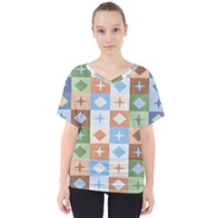 Fabric Textile Textures Cubes V-neck Dolman Drape Top by Nexatart
