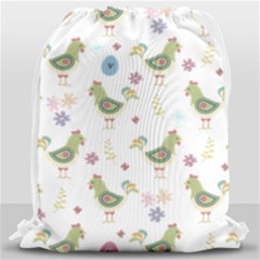 Easter Pattern Drawstring Bag (large) by Valentinaart