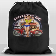 Route 66 Drawstring Bag (large) by ArtworkByPatrick