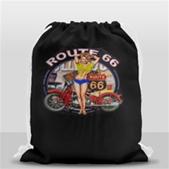 Route 66 Drawstring Bag (small) by ArtworkByPatrick