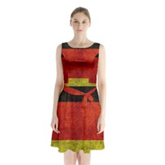 Football World Cup Sleeveless Waist Tie Chiffon Dress by Valentinaart