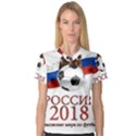Russia Football World Cup V-Neck Sport Mesh Tee View1
