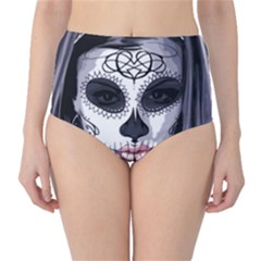 Day Of The Dead Sugar Skull High-waist Bikini Bottoms by StarvingArtisan