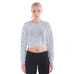 Radial Mandala Ornate Pattern Cropped Sweatshirt by dflcprints
