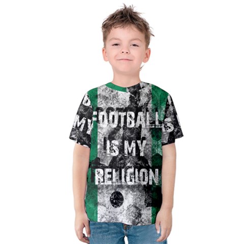 Football Is My Religion Kids  Cotton Tee by Valentinaart