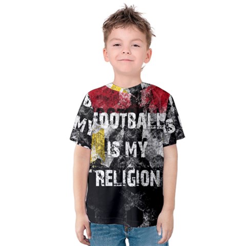 Football Is My Religion Kids  Cotton Tee by Valentinaart