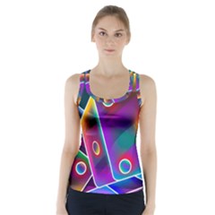 3d Cube Dice Neon Racer Back Sports Top by Sapixe