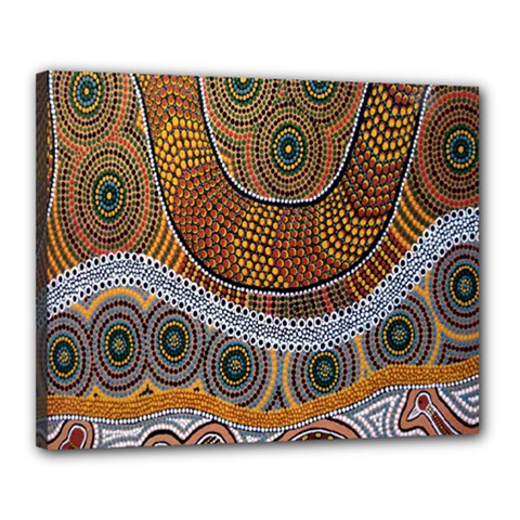 Aboriginal Traditional Pattern Canvas 20  X 16  by Sapixe