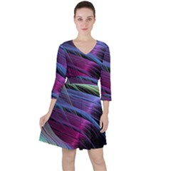 Abstract Satin Ruffle Dress by Sapixe