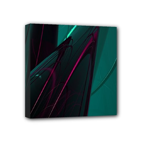 Abstract Green Purple Mini Canvas 4  X 4  by Sapixe