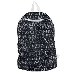 Antique Roman Typographic Pattern Foldable Lightweight Backpack by dflcprints