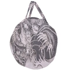 Chinese Dragon Tattoo Giant Round Zipper Tote by Sapixe