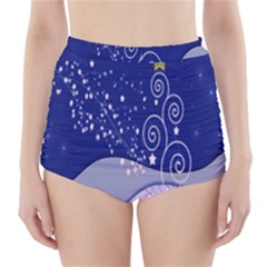 Christmas Tree High-waisted Bikini Bottoms by Sapixe