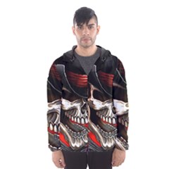 Confederate Flag Usa America United States Csa Civil War Rebel Dixie Military Poster Skull Hooded Wind Breaker (men) by Sapixe