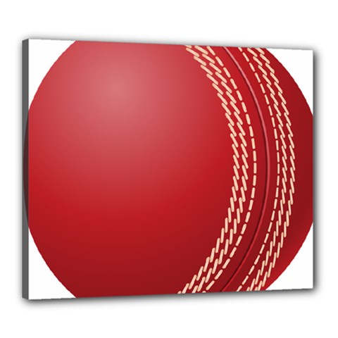 Cricket Ball Canvas 24  X 20  by Sapixe