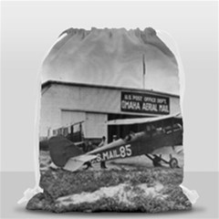 Omaha Airfield Airplain Hangar Drawstring Bag (small) by Nexatart