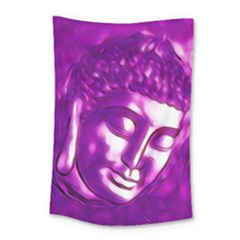 Purple Buddha Art Portrait Small Tapestry by yoursparklingshop