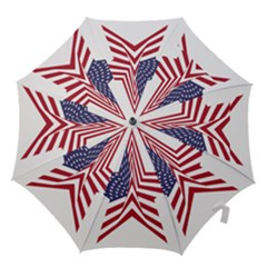 A Star With An American Flag Pattern Hook Handle Umbrellas (medium) by Nexatart