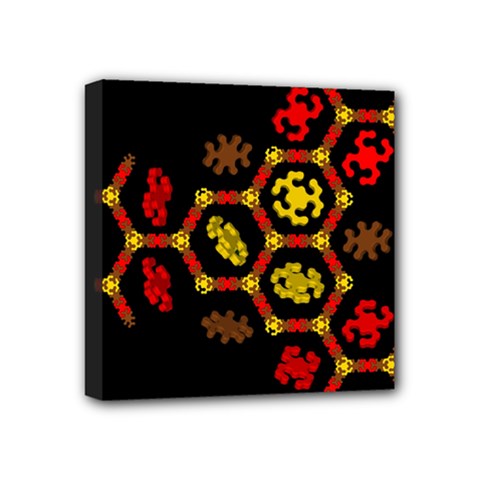 Algorithmic Drawings Mini Canvas 4  X 4  by Nexatart