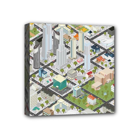 Simple Map Of The City Mini Canvas 4  X 4  by Nexatart