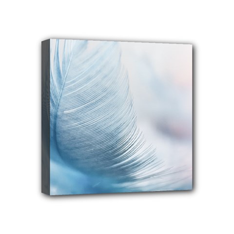 Feather Ease Slightly Blue Airy Mini Canvas 4  X 4  by Nexatart