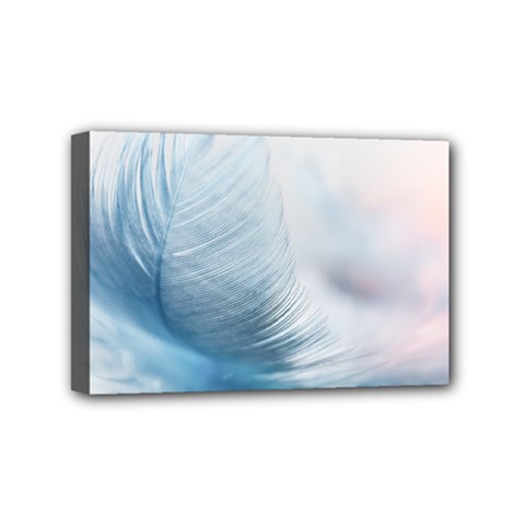 Feather Ease Slightly Blue Airy Mini Canvas 6  X 4  by Nexatart
