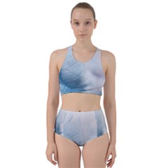 Feather Ease Slightly Blue Airy Racer Back Bikini Set by Nexatart