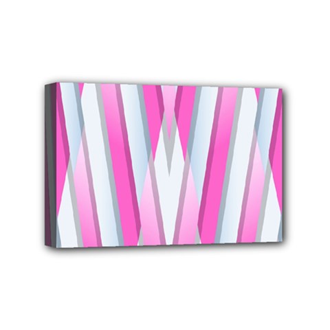 Geometric 3d Design Pattern Pink Mini Canvas 6  X 4  by Nexatart