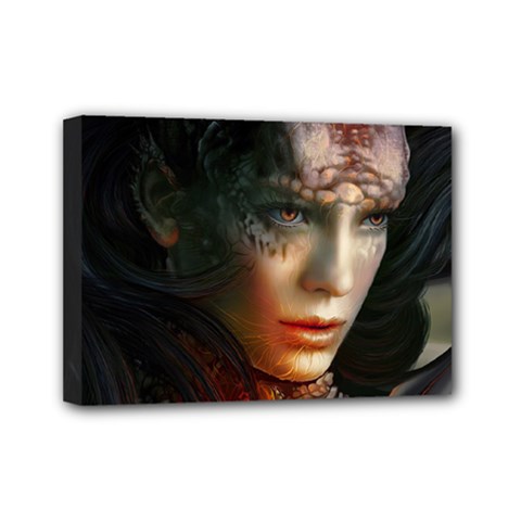 Digital Fantasy Girl Art Mini Canvas 7  X 5  by Sapixe