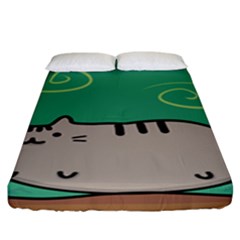 Fat Cat Fitted Sheet (king Size) by Sapixe