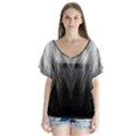Feather Graphic Design Background V-Neck Flutter Sleeve Top View1