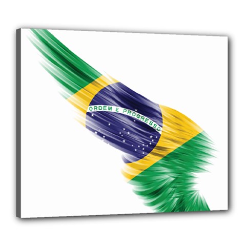 Flag Of Brazil Canvas 24  X 20  by Sapixe