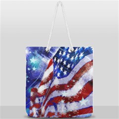 Flag Usa United States Of America Images Independence Day Full Print Rope Handle Tote (large) by Sapixe