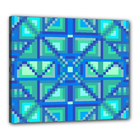 Grid Geometric Pattern Colorful Canvas 24  X 20  by Sapixe