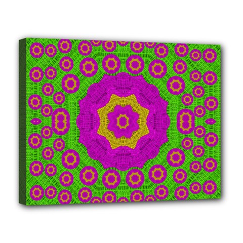 Decorative Festive Bohemic Ornate Style Canvas 14  X 11  by pepitasart